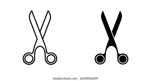 scissor icon set. Symbol isolated white background. vector illustration. color editable.