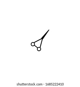 scissor icon. simple, flat, black.