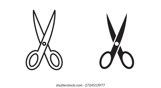 Icono de tijera en elemento de logotipo abstracto de Diseño gráfico moderno de tendencia plana simple