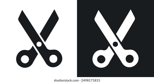 Scissor icon in solid style