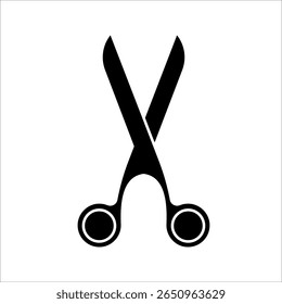 scissor icon. Symbol isolated white background. vector illustration. color editable.
