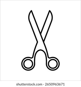 scissor icon. Symbol isolated white background. vector illustration. color editable.