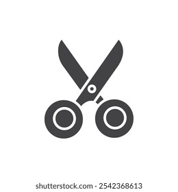 Scissor icon Symbol mark in filled style
