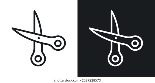 Scissor icon in Thin line black color. flat simple vector symbols illustration.