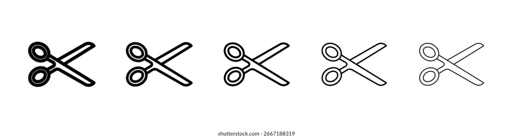Colección de Vector de icono de tijera. EPS 10