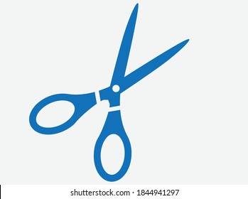 scissor icon vector. cut icon vector (blue version) 