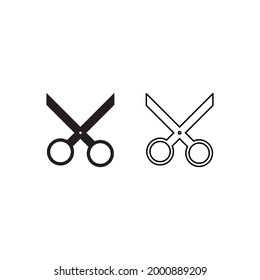 Ilustración de diseño vectorial de icono de Scissor. diseño de línea y de estilo plano.