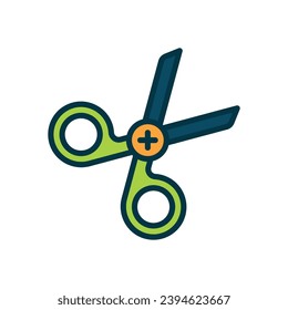 scissor icon. vector filled color icon for your website, mobile, presentation, and logo design.
