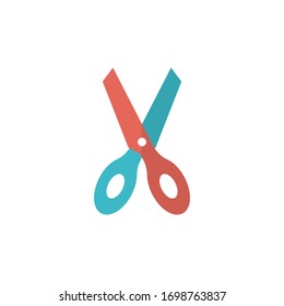 Schere Symbol Vektorillustration Illustration flaches Design. einzeln auf weißem Hintergrund