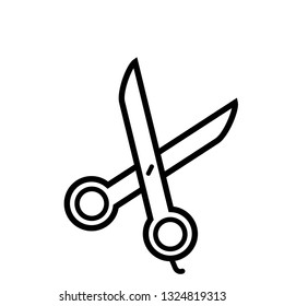 scissor icon vector line art 