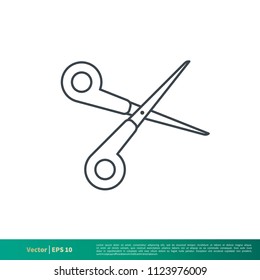 Scissor Icon Vector Logo Template Illustration Design. Vector EPS 10.