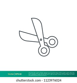 Scissor Icon Vector Logo Template Illustration Design. Vector EPS 10.