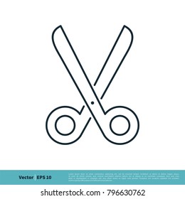 Scissor Icon Vector Logo Template Illustration Design. Vector EPS 10.