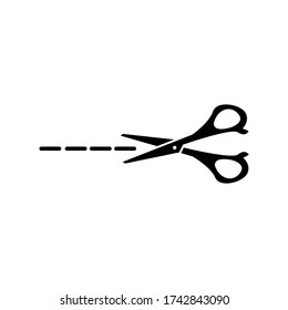 Vector de icono de Scissor en fondo blanco