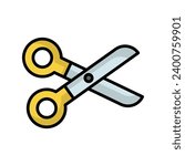 scissor icon with white background vector stock illustration