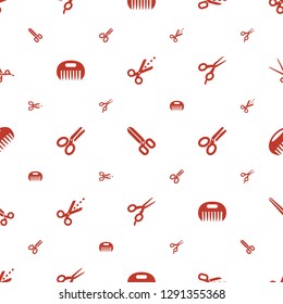 scissor icons pattern seamless white background. Included editable filled scissors, comb, barber scissors icons. scissor icons for web and mobile.