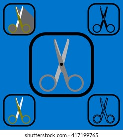 Scissor icons set