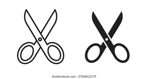Scissor icons vector collection for web designs. flat icons