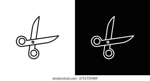 Scissor icons vector symbol with editable stroke lines for web designs