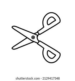 Ilustración de pantalla. Icono vectorial de tijeras. Símbolo de objeto lineal.