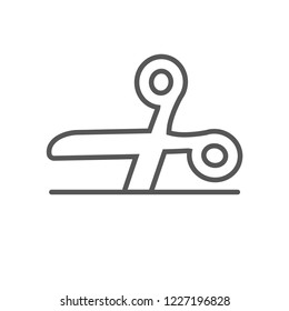 Scissor isolated flat mobile Icon, cut coupon symbol