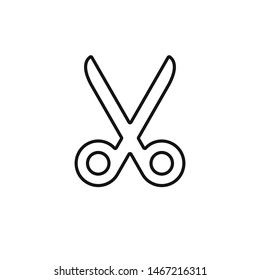 Scissor Isolated Flat Web Mobile Icon / Button / Element / Silhouette. Scissors line icon vector, cut symbol, flat icon vector eps 10, black scissors symbol