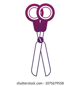 Scissor isolated symbol purple lines
