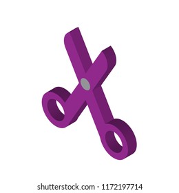 Scissor isometric left top view 3D icon