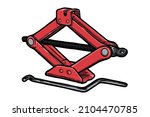 Scissor jack Car - vector illustration
