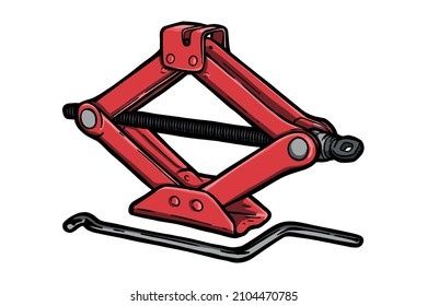 Scissor jack Car - vector illustration