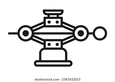 scissor jack tool line icon design