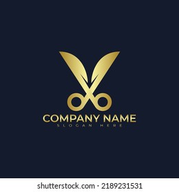 Scissor letter logo vector illustration design