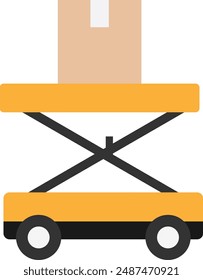 Scissor Lift Constuction Icon Vector FLat Illustration