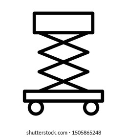 Scissor Lift Design, Electric Hydraulic lift Vector,  Industrial cable car Icon