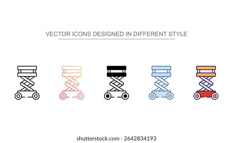 Scissor Lift icon design with white background stock illustration