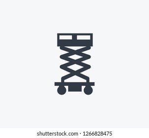 Scissor lift icon isolated on clean background. Scissor lift icon concept drawing icon in modern style. Vector illustration for your web mobile logo app UI design.