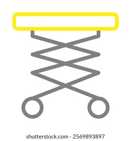 Scissor lift platform icon. Concept of construction and work at height.