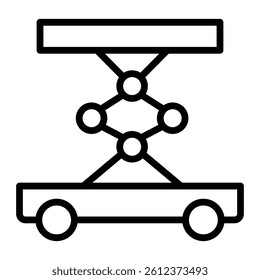 Scissor Lift Vector Line Icon Design