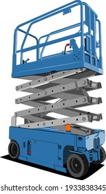 scissor lift vehicle vector illustration