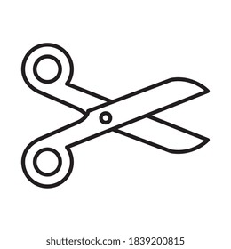 Scissor line style icon design, Instrument cut object paper tailor separation school and hair theme Vector illustration