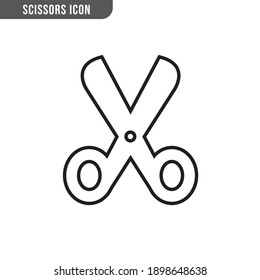 Scissor linear vector icon. Scissors cutting.