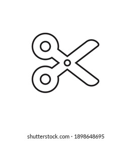 Scissor linear vector icon. Scissors cutting.