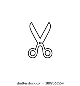 Scissor linear vector icon. Scissors cutting.