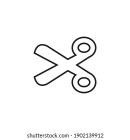 Scissor linear vector icon. Scissors cutting.
