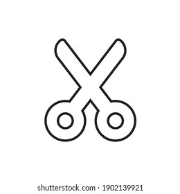 Scissor linear vector icon. Scissors cutting.