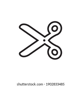 Scissor linear vector icon. Scissors cutting.