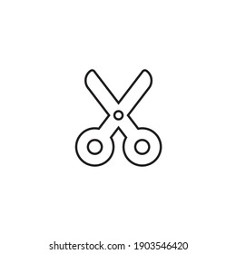 Scissor linear vector icon. Scissors cutting.