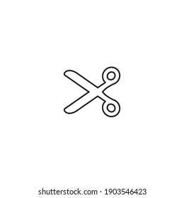 Scissor linear vector icon. Scissors cutting.