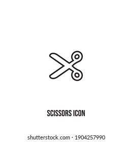 Scissor linear vector icon. Scissors cutting.