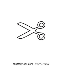 Scissor linear vector icon. Scissors cutting.